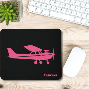 Roze Cessna Vliegtuig Vrouwelijke Luchtvaart Aange Muismat