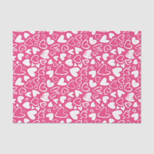 Roze Chalk Heart Cute Love Pattern Valentijnsdag Tissuepapier