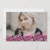 Roze Chalkboard Afstuderen foto dank u kaart (Achterkant)