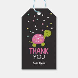 Roze Chalkboard Turtle Gift Label Cadeaulabel