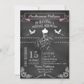 Roze Chalkboard Wedding Shower Uitnodiging (Voorkant)