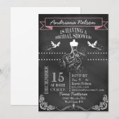 Roze Chalkboard Wedding Shower Uitnodiging (Voorkant / Achterkant)