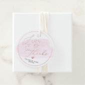 Roze Champagne Bellen, Aquarel Bedankt Bedankjes Labels (In situ)