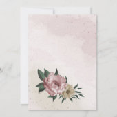 Roze champagne bloemen botanische verjaardag kaart (Achterkant)