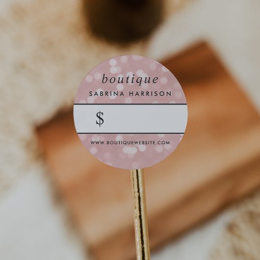 Roze Champagne Bokeh | Boutique Prijs Sticker