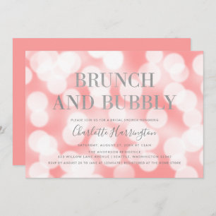 Roze Champagne Bokeh Brunch & Bubble Vrijgezellenf Kaart
