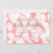 Roze Champagne Bokeh Brunch & Bubbly Vrijgezellenf Kaart (Voorkant)