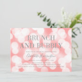 Roze Champagne Bokeh Brunch & Bubbly Vrijgezellenf Kaart (Staand voorkant)