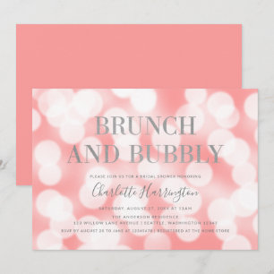 Roze Champagne Bokeh Brunch & Bubbly Vrijgezellenf Kaart