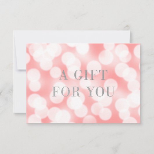 Roze Champagne Bokeh Lights Cadeaubon (Voorkant)