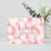 Roze Champagne Bokeh Lights Cadeaubon (Staand voorkant)