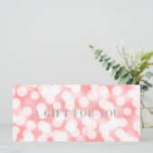 Roze Champagne Bokeh Lights Cadeaubon (Staand voorkant)