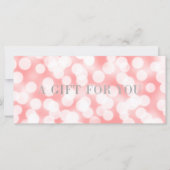 Roze Champagne Bokeh Lights Cadeaubon (Voorkant)