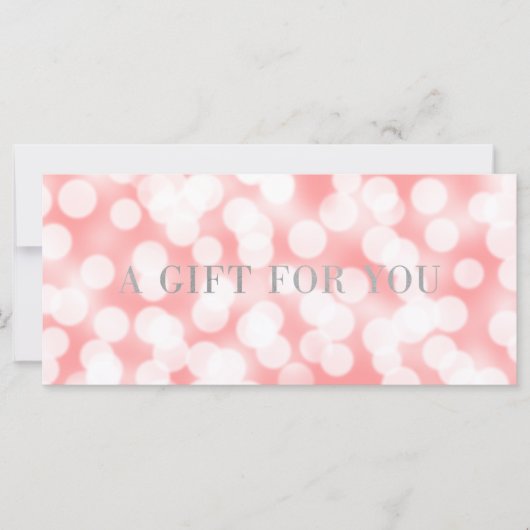 Roze Champagne Bokeh Lights Cadeaubon (Voorkant)