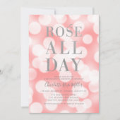 Roze Champagne Bokeh Roos De hele dag Bachelorette Kaart (Voorkant)