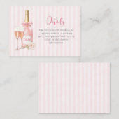 Roze Champagne Bruidsdiner Informatiekaartje (Voorkant / Achterkant)