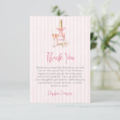 Roze Champagne Bruidsdouche Bedankkaart (Staand voorkant)