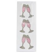 Roze Champagne Bruiloft Bruids Bruisfeest Toast Wijn Cadeautas (Voorkant)
