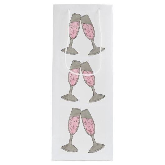 Roze Champagne Bruiloft Bruids Bruisfeest Toast Wijn Cadeautas (Voorkant)