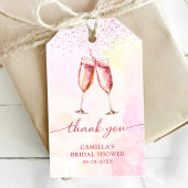 Roze Champagne Bruiloftsfeest Cadeaulabel