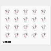Roze Champagne Bruiloftsfeest Ronde Sticker (Vel)