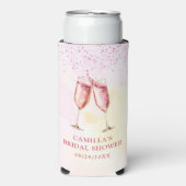 Roze Champagne Bruiloftsfeest Seltzer Blikjeskoeler (Seltzer Voorkant)