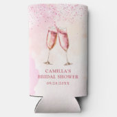 Roze Champagne Bruiloftsfeestje Seltzer Blikjeskoeler (Achterkant)