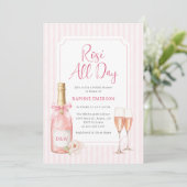 Roze Champagne Bruisende Bruidsfeest Kaart (Staand voorkant)