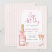 Roze Champagne Bruisende Bruidsfeest Kaart (Voorkant / Achterkant)