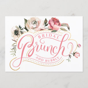 Roze Champagne   Brunch en breekbaar Vrijgezellenf Kaart