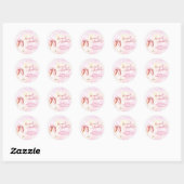 Roze Champagne Brunch En Bruisende Bruids-Shower Ronde Sticker (Vel)