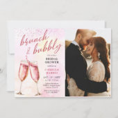 Roze champagne brunch en bubble Vrijgezellenfeest Kaart (Voorkant)