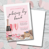 Roze Champagne Brunch Galentijn Kaart