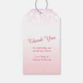 Roze Champagne bubbel bruiloft gunst labels Cadeaulabel (Achterkant)