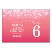 Roze champagne bubbels Bruiloft tafel nummers Kaart (Voorkant)