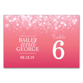 Roze champagne bubbels Bruiloft tafel nummers Kaart