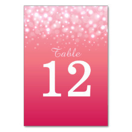 Roze champagne bubbels Bruiloft tafel nummers Kaart