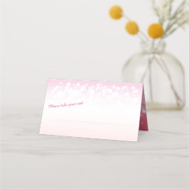 Roze champagne bubbels grafische gast plaats kaart plaatskaartje