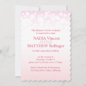 Roze champagne bubbels repetitie diner uitnodiging (Achterkant)