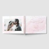 Roze Champagne Bubbles Blush Waterverf Swatch Gastenboek (Volledig)