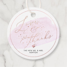 Roze Champagne Bubbles, Waterverf Dank u Bedankjes Labels