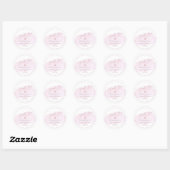 Roze Champagne Bubbles, Waterverf Dank u Ronde Sticker (Vel)
