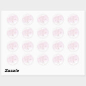 Roze Champagne Bubbles, Waterverf Dank u Ronde Sticker (Vel)