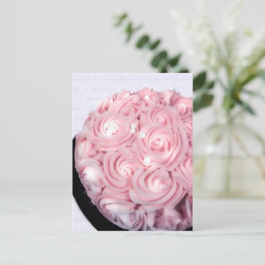 Roze Champagne Cake Briefkaart (Staand voorkant)