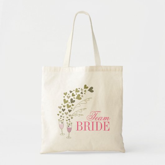 Roze Champagne Cheers Bachelorette Bridal Canvas t Tote Bag (Voorkant)