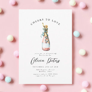 Roze champagne Cheers Bridal of Wedding Shower Kaart