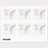 Roze champagne Cheers & Gold Hearts Wedding Party Vierkante Sticker (Vel)