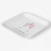 Roze champagne "Cheers to Love" Personalized Papieren Bordje (Gebogen)