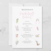 Roze champagne chic bachelorette aankondiging (Achterkant)