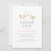 Roze champagne chic bachelorette route aankondiging (Voorkant)